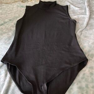 High neck black body suit